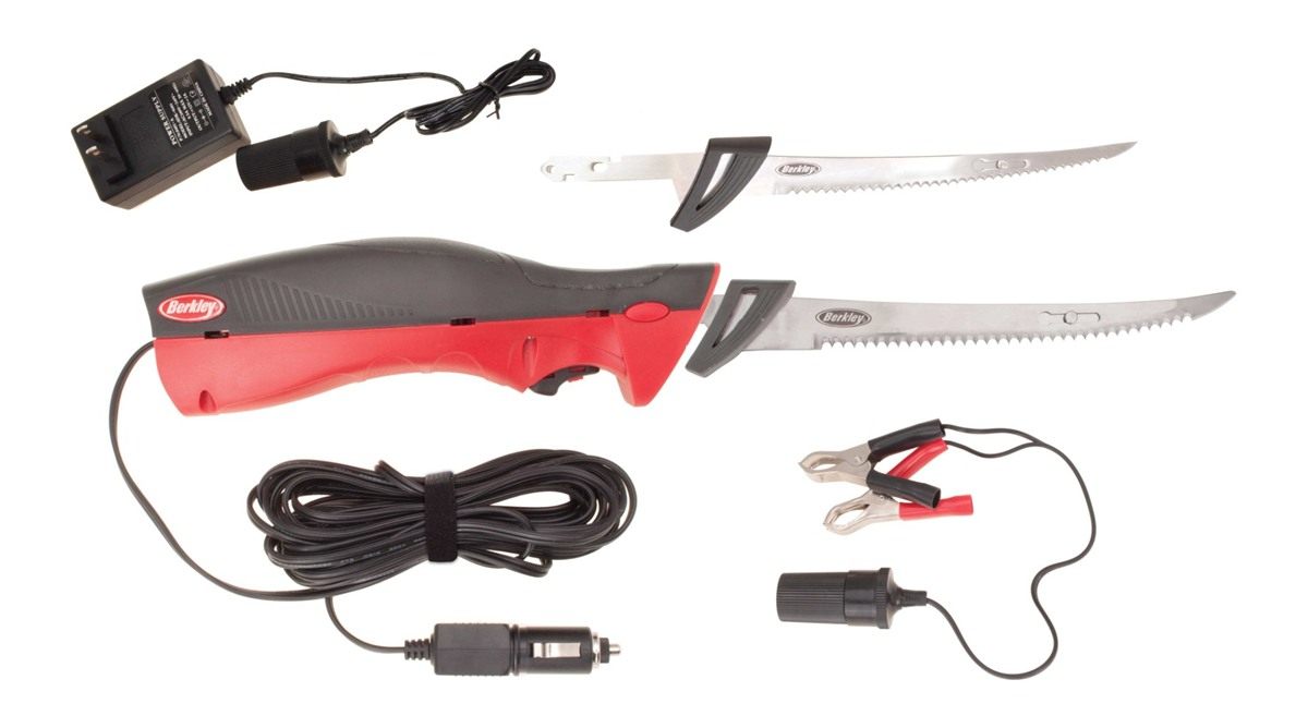 Berkley Fillet Knife Deluxe Electric with Stndrd/Vehicle Plg/Bttry Clips/Ca