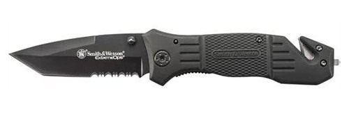 Smith Wesson Extreme Ops Drop Point Folding Knife 3.3in Blade Black view 2