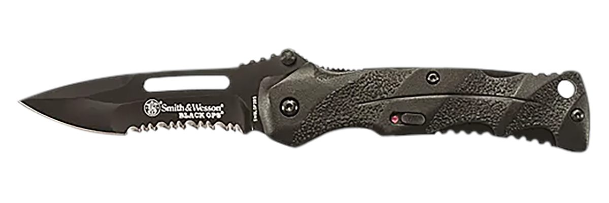 Smith Wesson Knives SWBLOP2BSCP Black Ops 3.40in Folding Drop Point Part Se