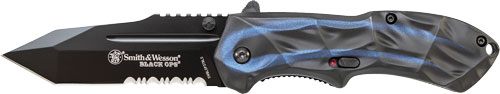 Smith Wesson S W Knife Black OPS 3RD GEN. Blue Handle Magic Assist view 2