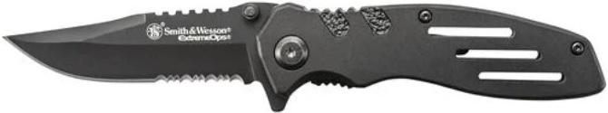 S/WESSON EXTREME OPS 3.1" LINER LOCK FOLDING KNIFE W/POCKET CLIP-BLACK *HANG*
