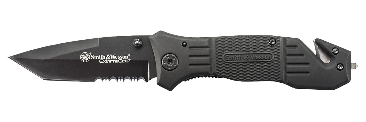 Smith Wesson Knives SWFR2SCP Extreme Ops 3.30in Folding Tanto Part Serrated