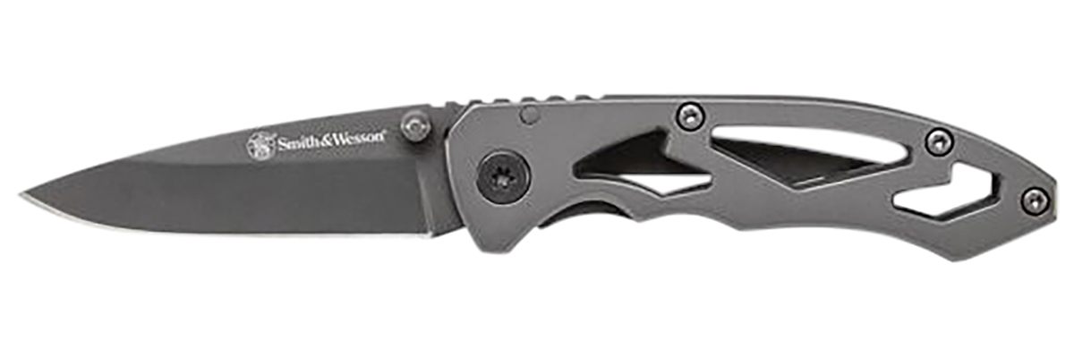 Smith & Wesson Knives CK400CP Skeletonized  2.20" Folding Drop Point Plain Stainless Steel Blade 3.20" Handle Includes Pocket Clip
