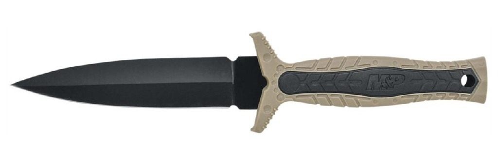 S/Wesson M P Dagger Point Knife FDE/BLK Handle 4.6in Fixed Blade Hangable
