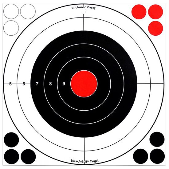Birchwood Casey Stick-A-Bull 12-Inch 5 Self-Adhesive Targets