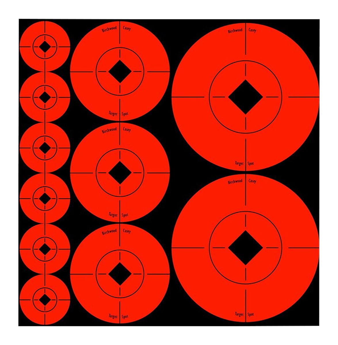 Birchwood Casey Target Spots Orange Assorted Size High-Contrast Self-Adhesi