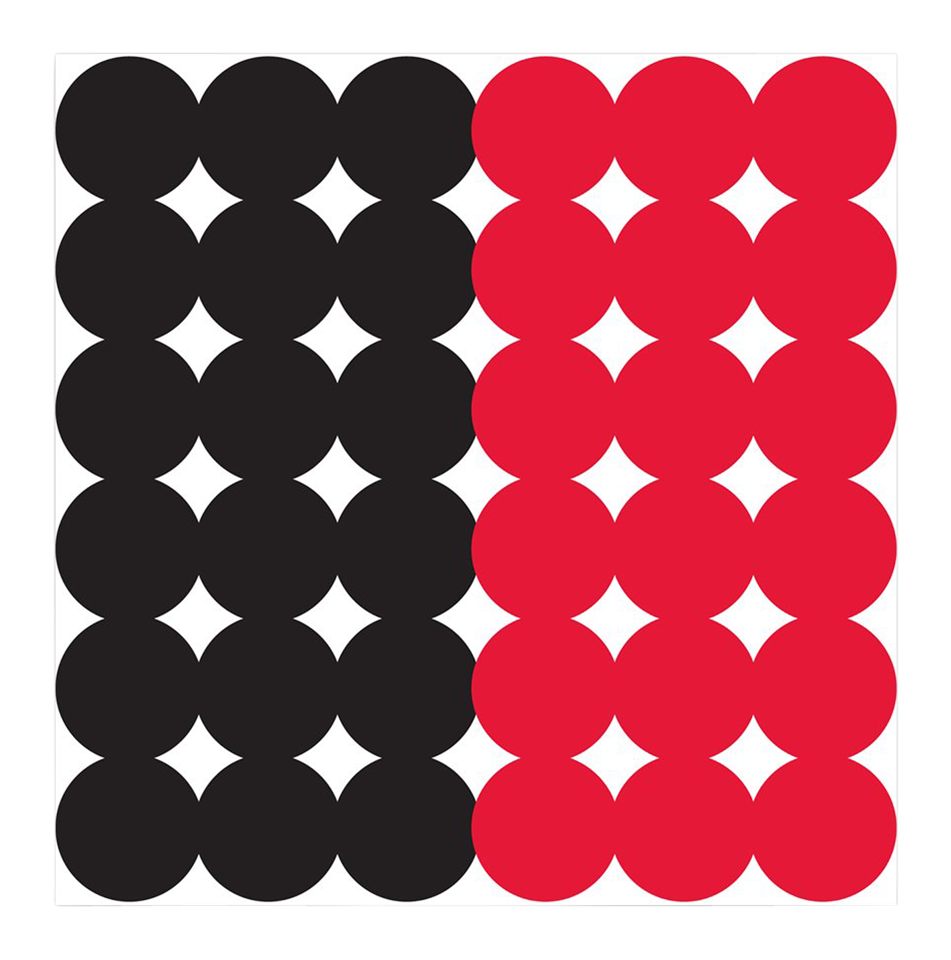 Birchwood Casey Dirty Bird Splattering 1in Adhesive Red/Black Target Repair view 2