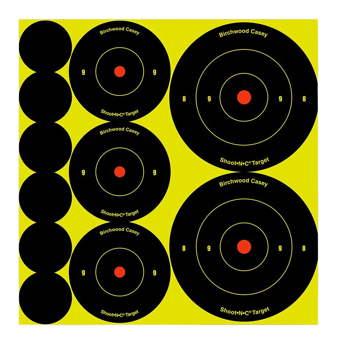 Birchwood Casey Shoot-N-C Round Target (Pack of 12), 1/2/3-Inch