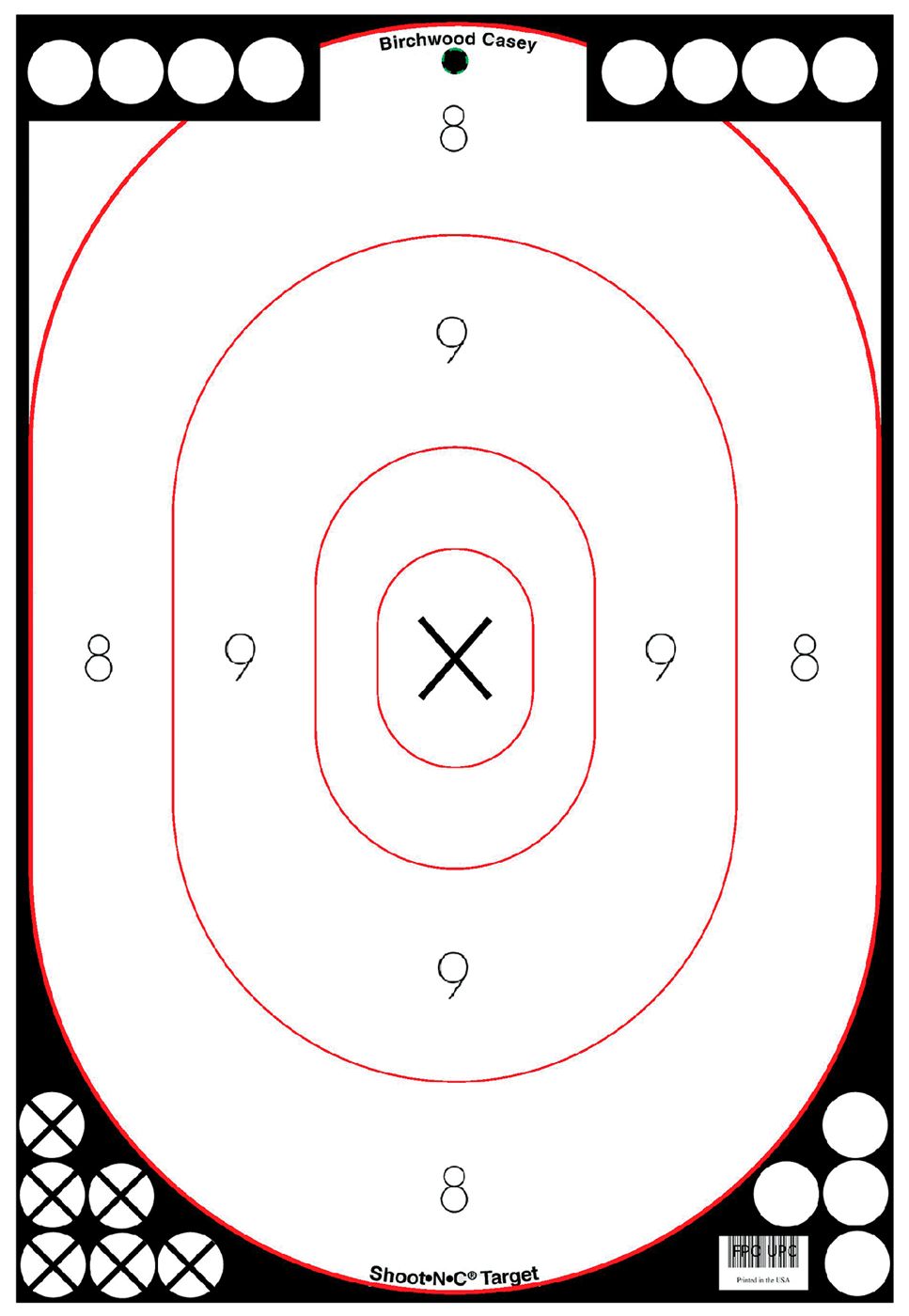 Birchwood Casey Shoot-N-C 12in X 18in Oval White Black Silhouette Reactive