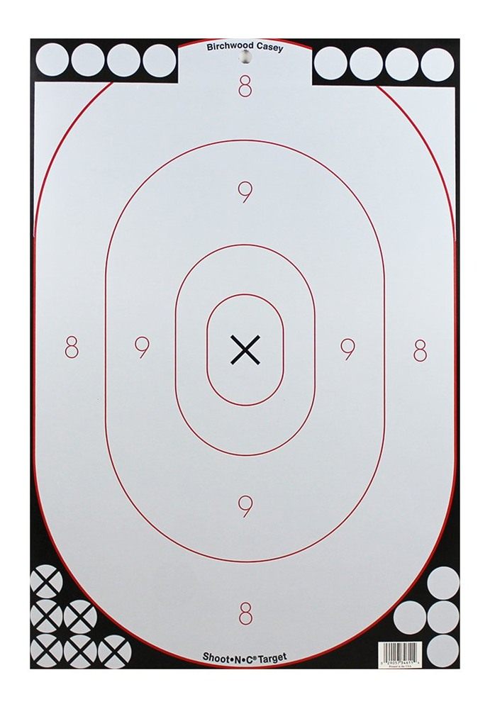 Birchwood Casey Shoot-N-C 12in X 18in Oval White Black Silhouette Reactive view 2