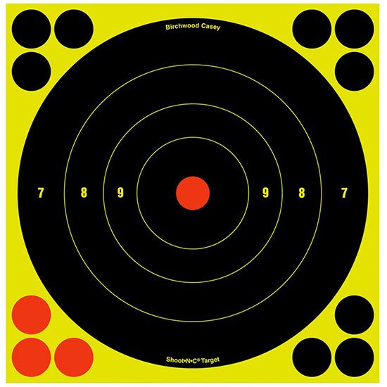 Birchwood Casey Shoot-N-C Bull's Eye Target (8-Inch) Pack of 6 with 72 Past view 2