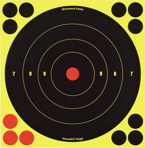 Birchwood Casey Shoot-N-C 8in Bull's-Eye Reactive Targets - Highly Visible view 3