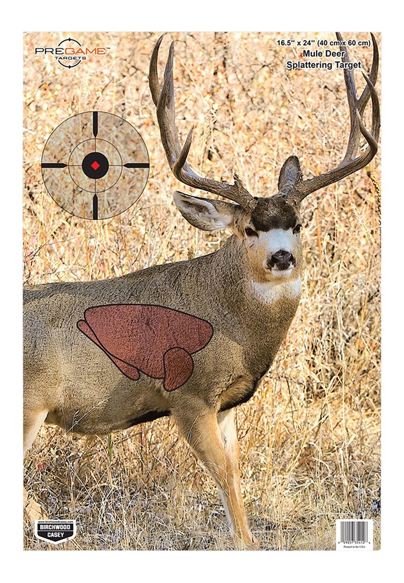 Birchwood Casey 35402 Pregame Mule Deer Paper Target 16.50in x 24in 3 Per P