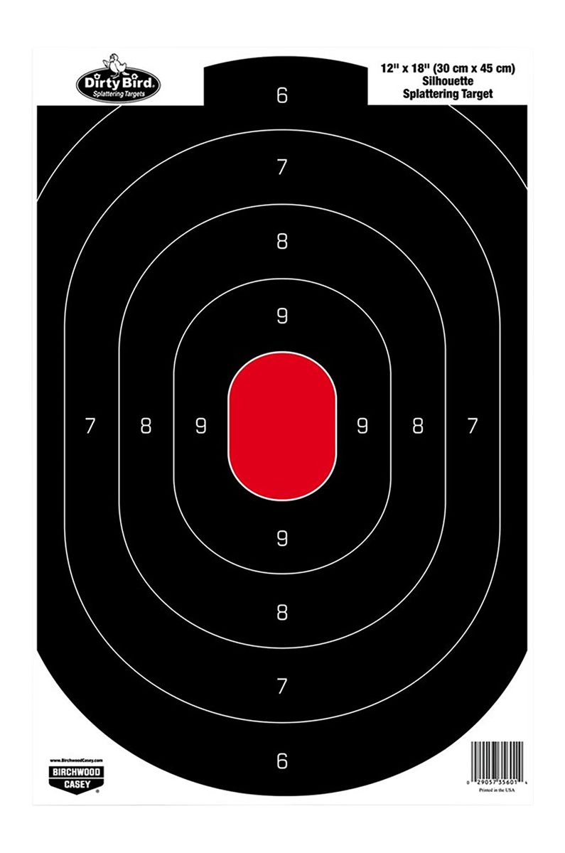 Birchwood Casey 35601 Dirty Bird Silhouette Tagboard Hanging Pistol 12in x