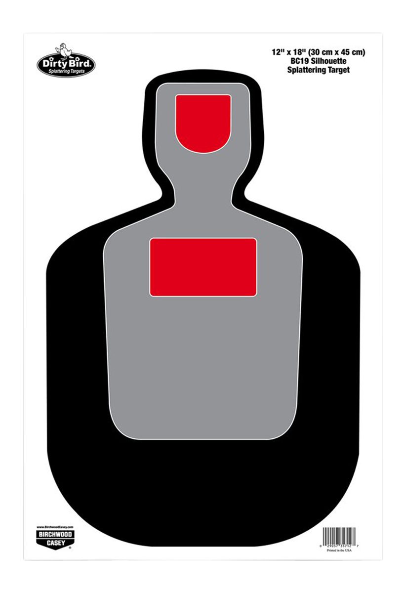 Birchwood Casey 35717 Dirty Bird Silhouette Tagboard Hanging Pistol 12in x