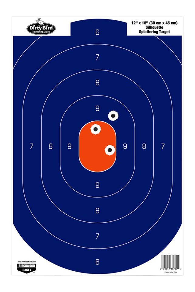 Birchwood Casey 35720 Dirty Bird Silhouette Tagboard Hanging Pistol 12in x