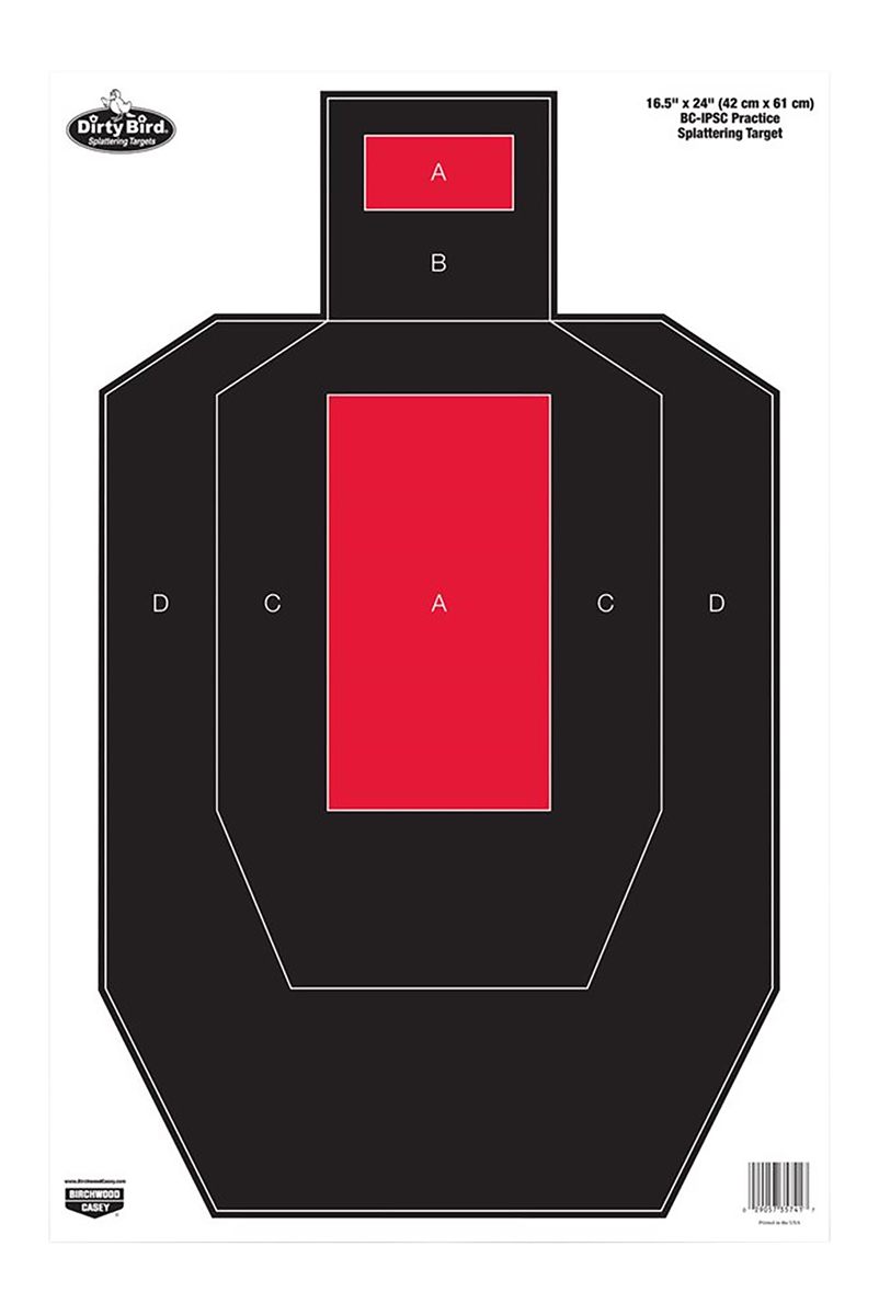 Birchwood Casey 35743 Dirty Bird Ipsc Tagboard Hanging Pistol 16.50in x 24i