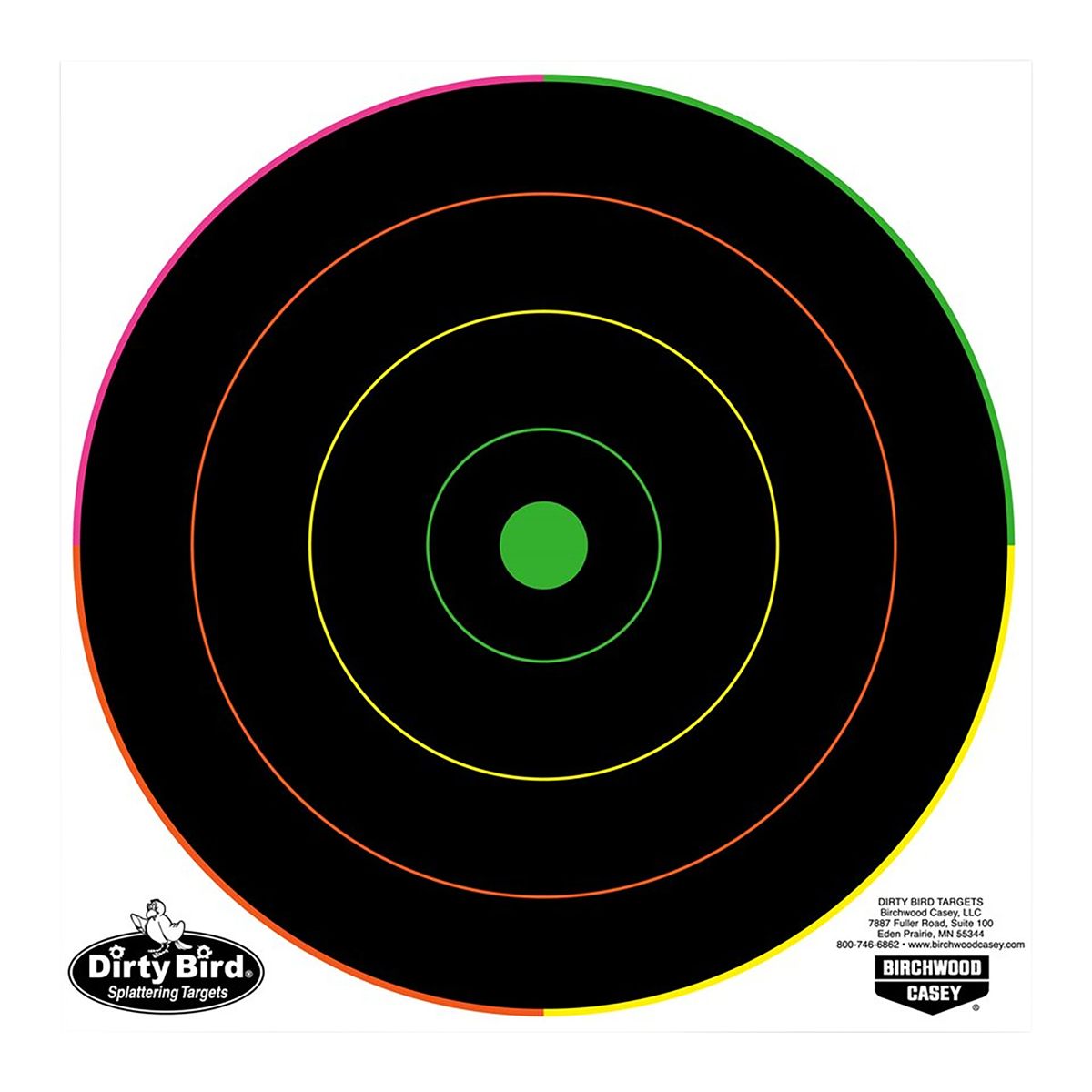 Birchwood Casey Dirty Bird Bull's-Eye Milticolor Splatter Targets Practice