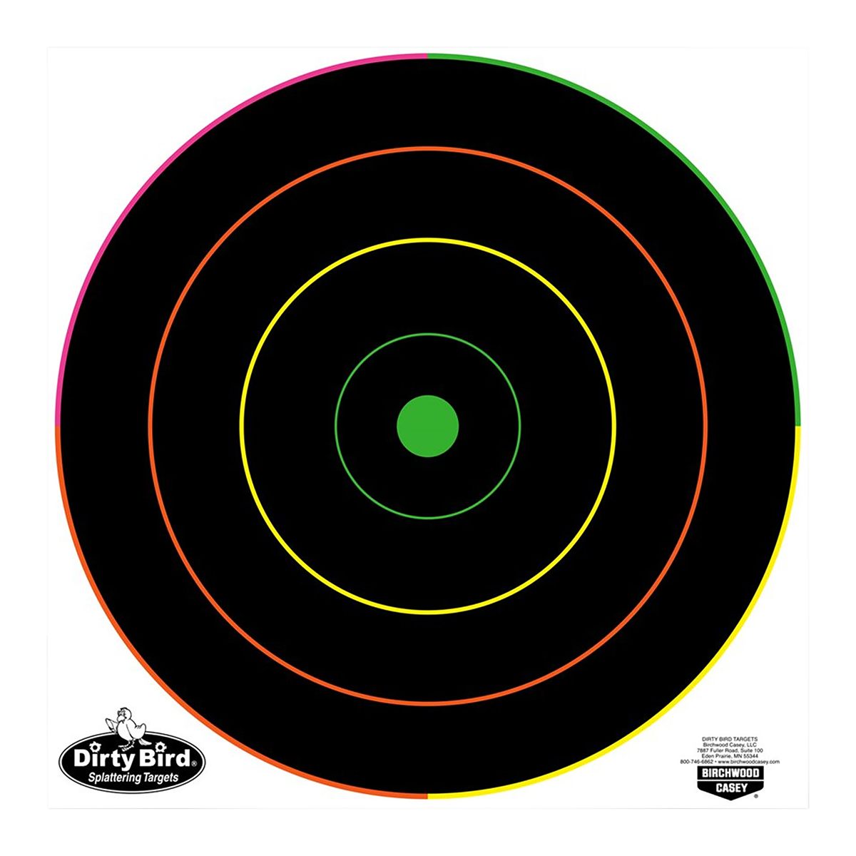 Birchwood Casey Dirty Bird Multi-Color Bull's-Eye Target (Per 100), 12-Inch
