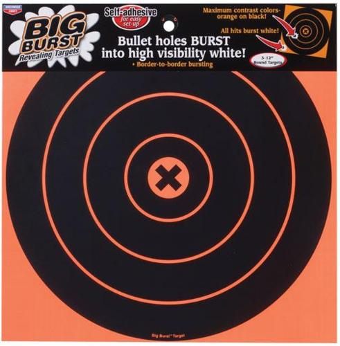 Birchwood Casey Big Burst Bull's Eye Always Flat Adhesive Back Shooting Tra view 2