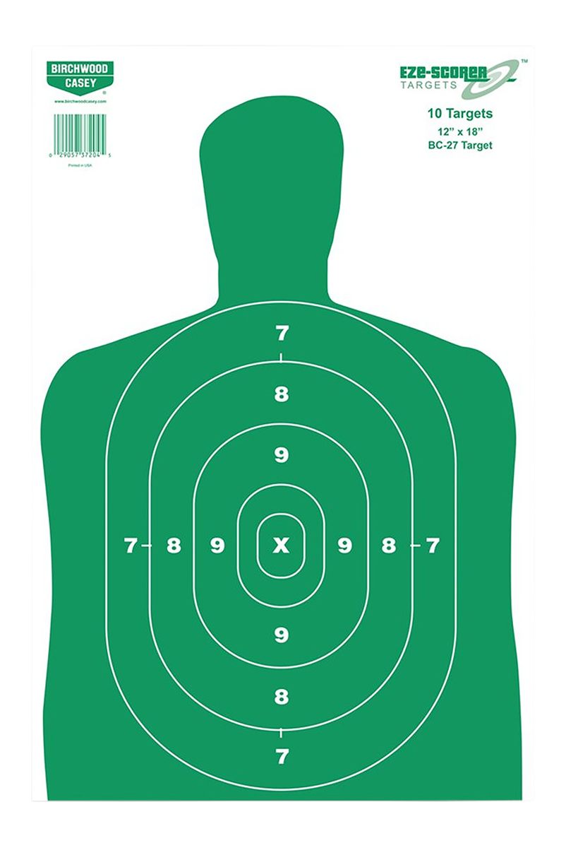 Birchwood Casey Eze-Scorer BC27 Paper Target (Per 100), 12 x 18-Inch, Green
