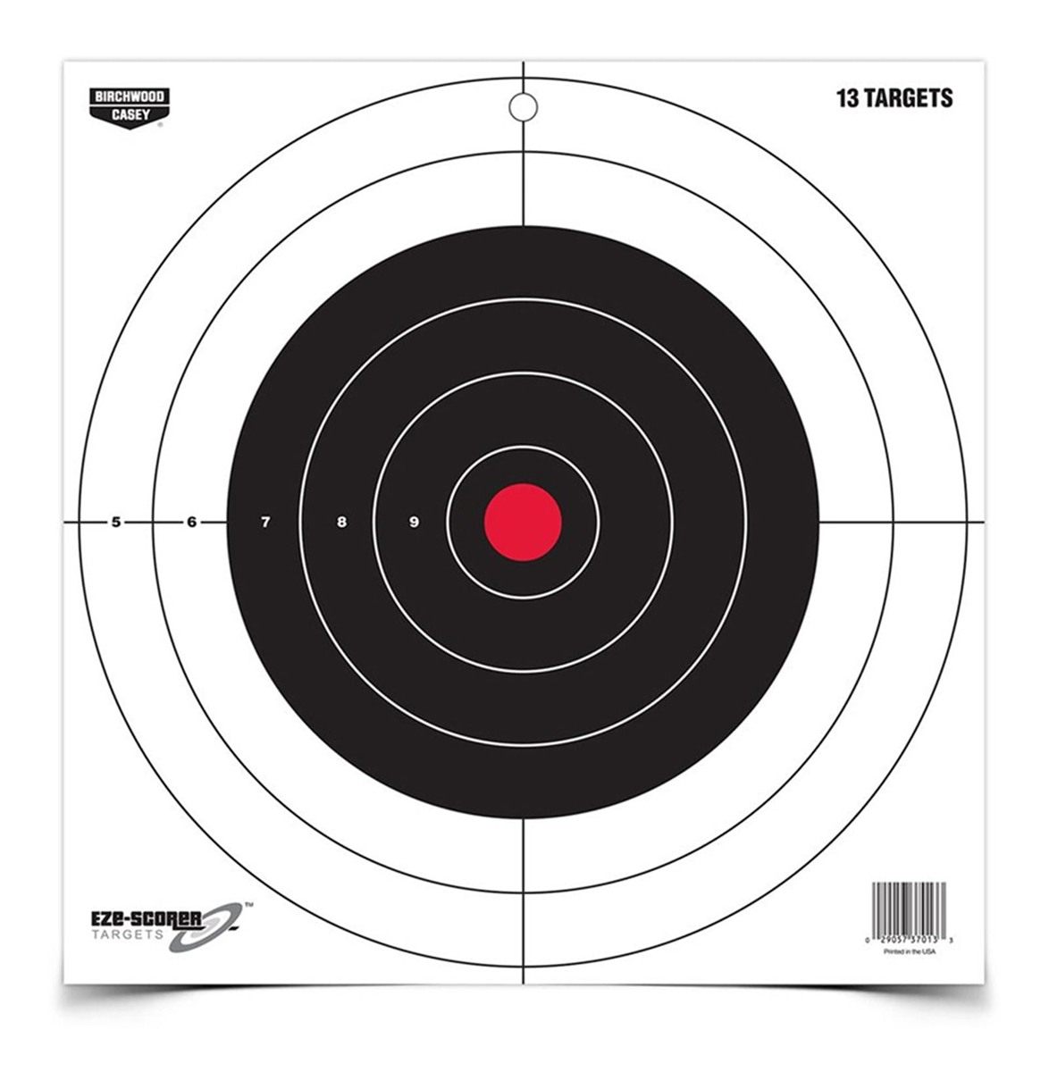 Birchwood Casey 12in Eze-Scorer Bull's-Eye Practice Shoot-Up Brilliant Whit