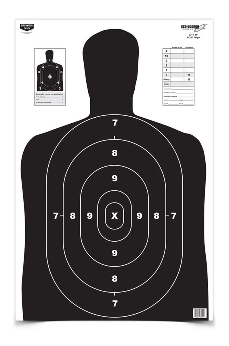 Birchwood Casey Eze-Scorer BC27 Paper Target (Per 5), Black, 23 x 35-Inch