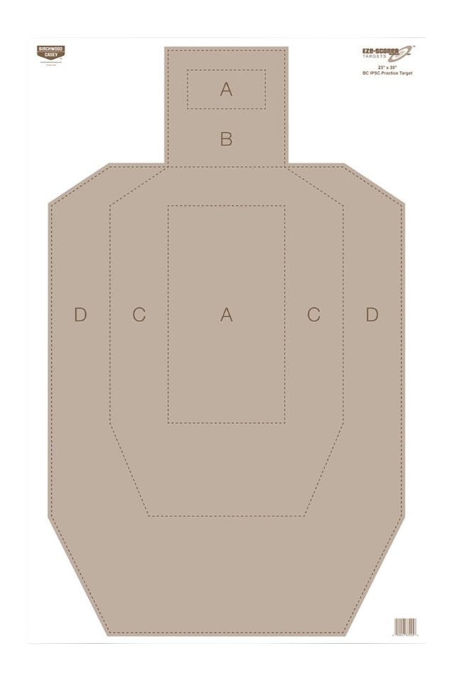 Birchwood Casey 37025 EZE-Scorer Ipsc Hanging Paper 23in x 35in Tan Pkg of
