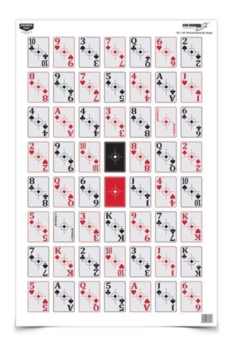 Birchwood Casey Eze-Scorer 52-Card Shoot-Up Paper Target (Per 5), 23 x 35-I