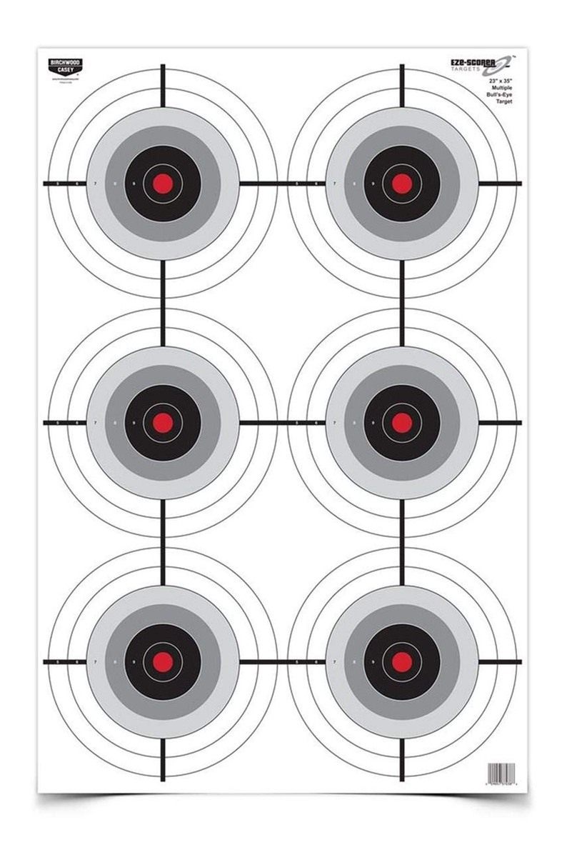 Birchwood Casey 23in x 35in Eze-Scorer Multiple Bull's-Eye Shoot-Up Brillia view 2