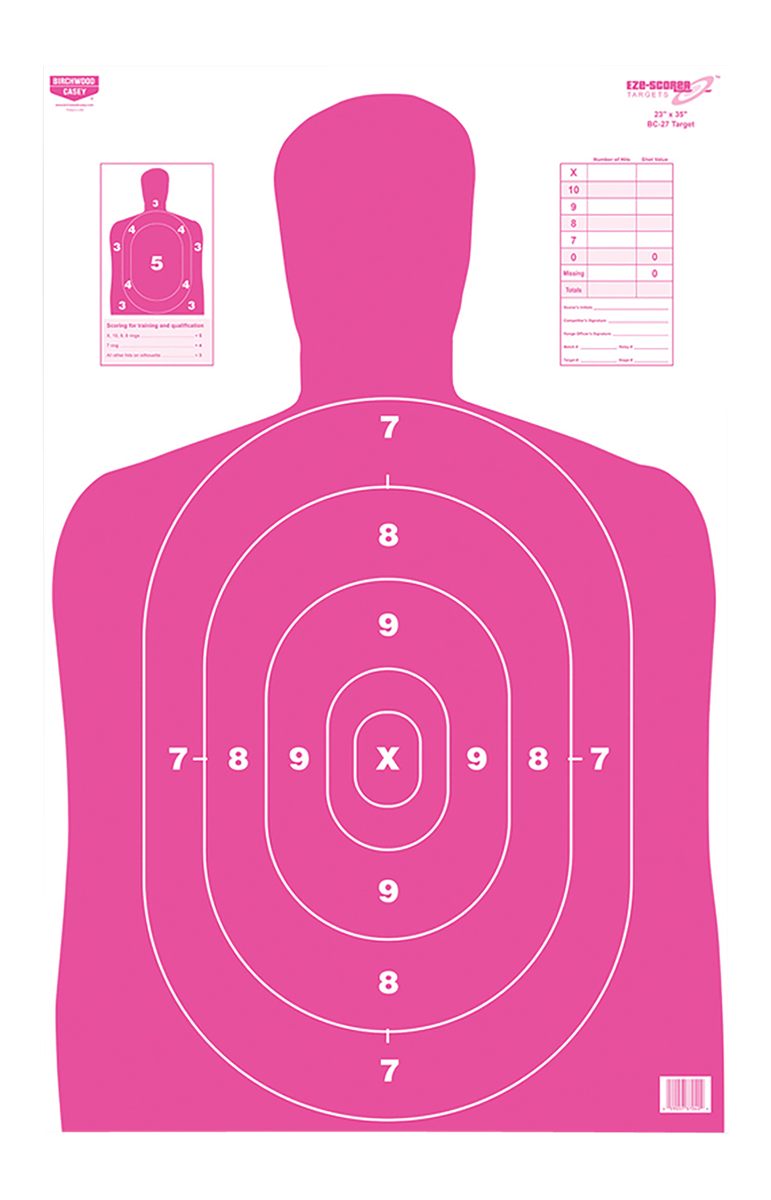 Birchwood Casey 37040 EZE-Scorer BC-27 Silhouette Paper Target 23in x 35in