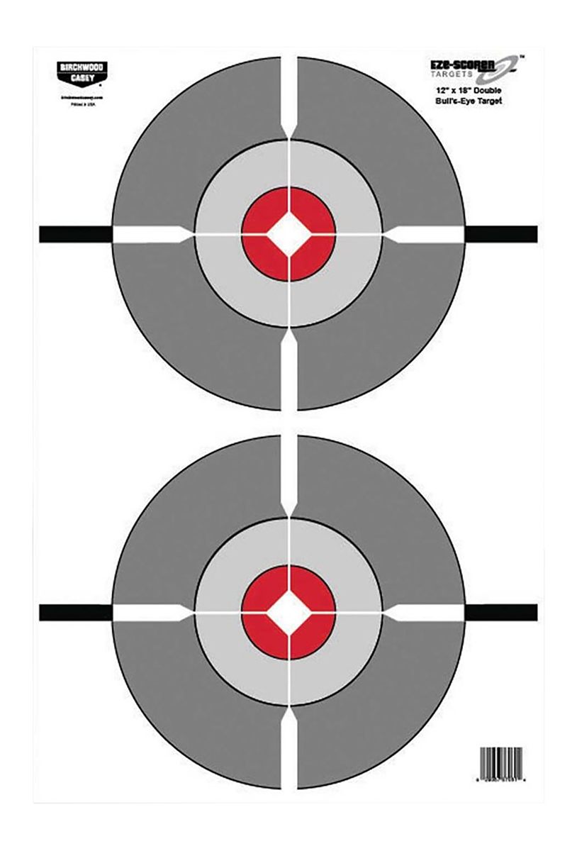 Birchwood Casey 12in x 18in Eze-Scorer Double Bull's-Eye Shoot-Up Brilliant