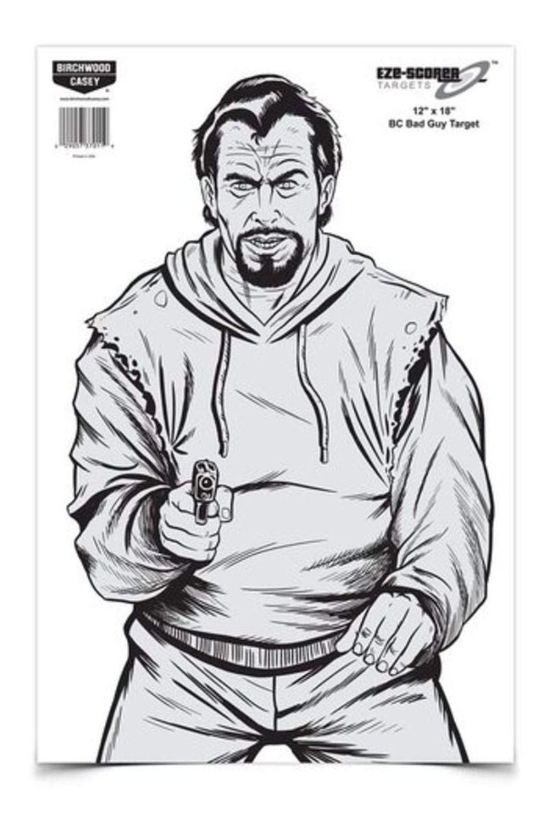 Birchwood Casey Eze-Scorer 12in x 18in BC Bad Guy Paper - 10 targets