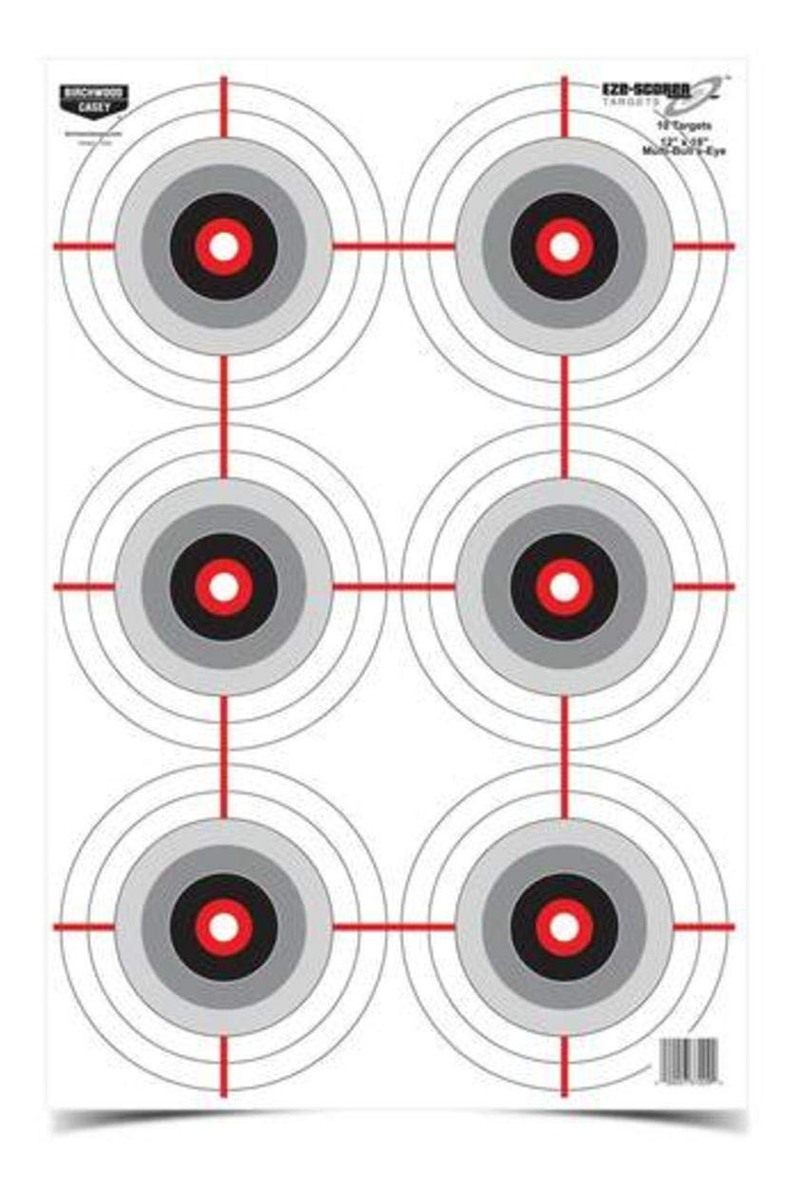 Birchwood Casey 12in x 18in Eze-Scorer Multiple Bull's-Eye Shoot-Up Brillia