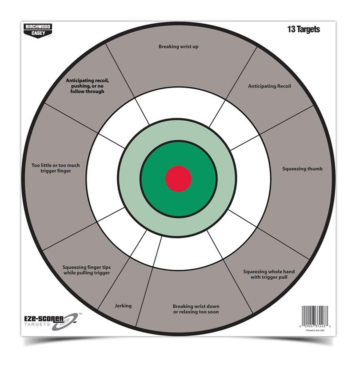 Birchwood Casey 12in Eze-Scorer Handgun Trainer Shoot-Up Brilliant White Pa