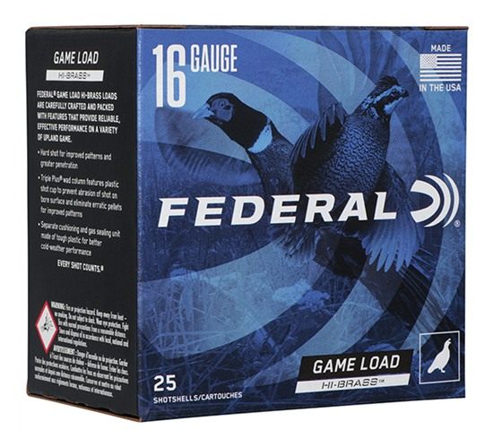 Federal Game-Shok Upland Hi Brass Load Shotshells 16 2-3/4in 1/8 oz 1295 fp view 2