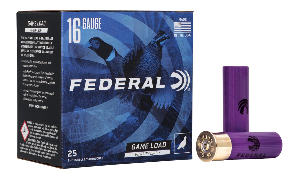 Federal Game-Shok Upland Hi Brass Load Shotshells 16 2-3/4in 1/8 oz 1295 fp
