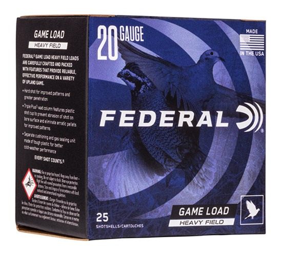 Federal Game-Shok Heavy Field Load 20 2 3/4in 2 1/2 dr 1 oz 6 1165 fps - 25 view 2