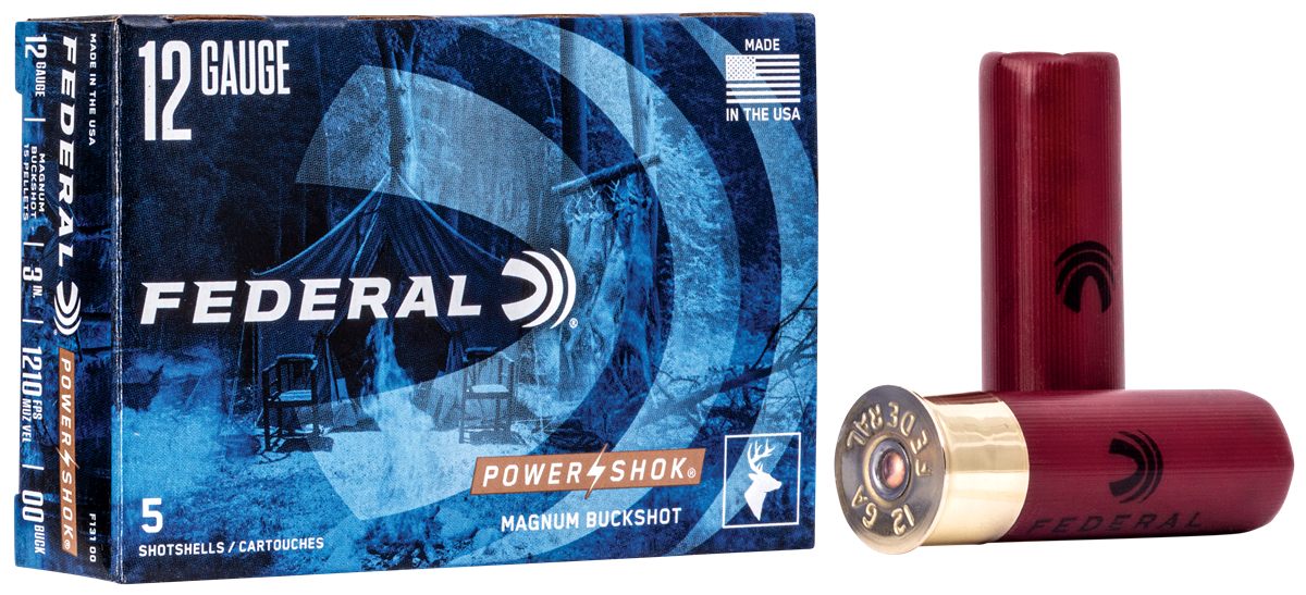 Federal F13100 Power-Shok Magnum 12 Gauge 3in 1 7/8oz 00 BuckShot 5 Per Box view 2