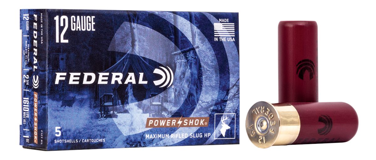 Federal F127RS Power-Shok Shotshell 12 Gauge 2.75in 1oz RifledSlug 5 Per Bo