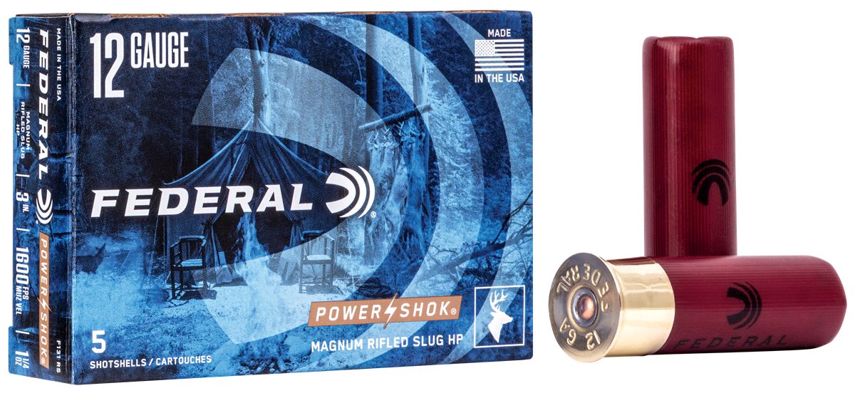 Federal F131RS Power-Shok Shotshell 12 Gauge 3in 1 1/4oz RifledSlug 5 Per B