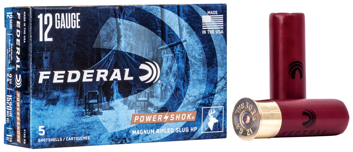 Federal F130RS Power-Shok 12 Gauge 2.75in 1 1/4oz Rifled SlugShot 5 Per Box