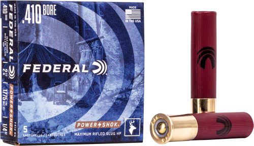Federal F412RS Power-Shok Shotshell 410 Gauge 2.50in 1/4oz RifledSlug 5 Per view 3