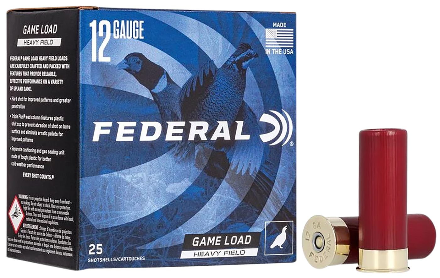 Federal Game-Shok Heavy Field Load 12 2 3/4in 3 1/4 dr 1 oz 6 1220 fps 25/c