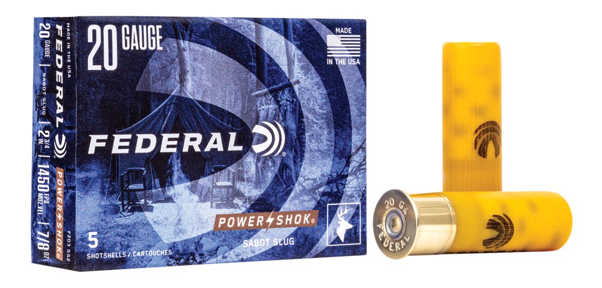 Federal F203SS2 Power-Shok Shotshell 20 Gauge 2.75in 7/8oz SabotSlug 5 Per