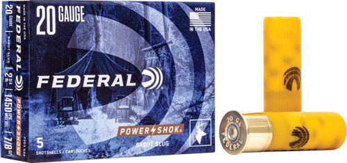 Federal F203SS2 Power-Shok Shotshell 20 Gauge 2.75in 7/8oz SabotSlug 5 Per view 3