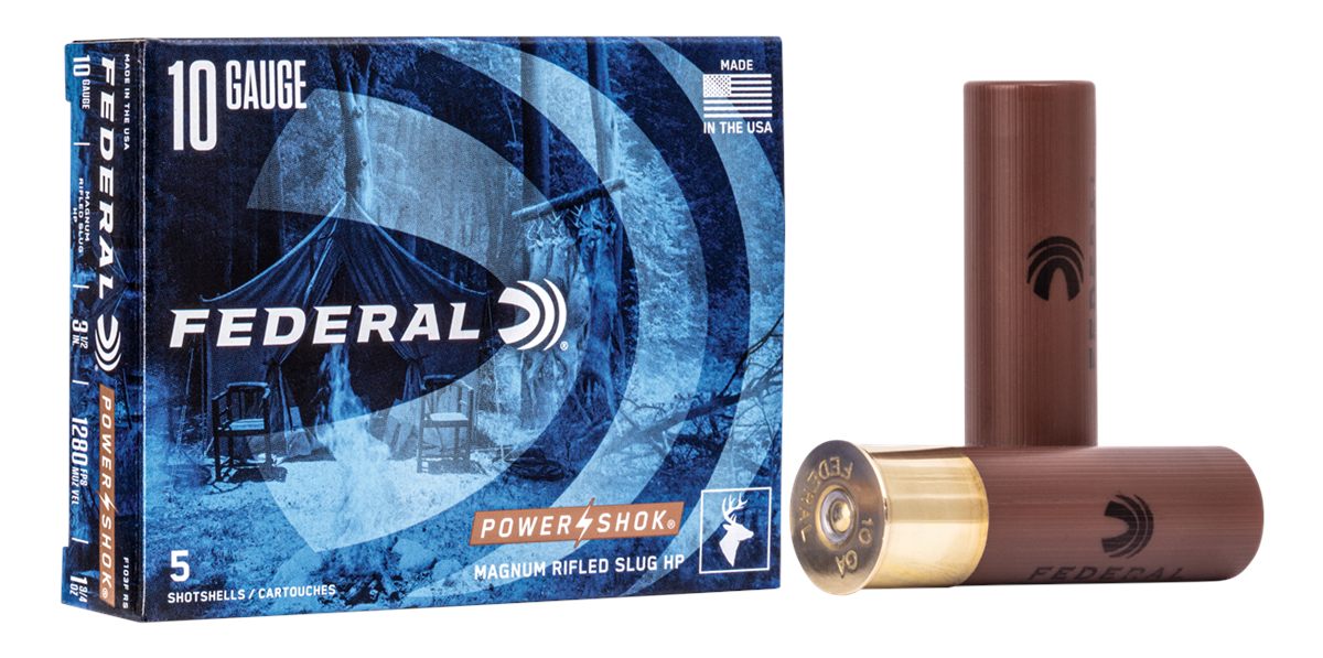 Federal F103FRS Power-Shok Shotshell 10 Gauge 3.50in 1 3/4oz RifledSlug 5 P