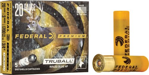 Federal PB209RS Premium Vital-Shok TruBall 20 Gauge 3in 3/4oz RifledSlug Sh view 3