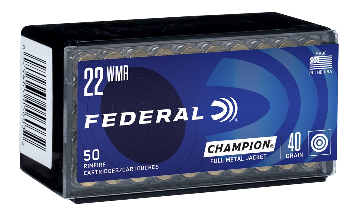 Federal Cartridge 737 Champion Training Rimfire 22WMR 40gr Full Metal Jacke