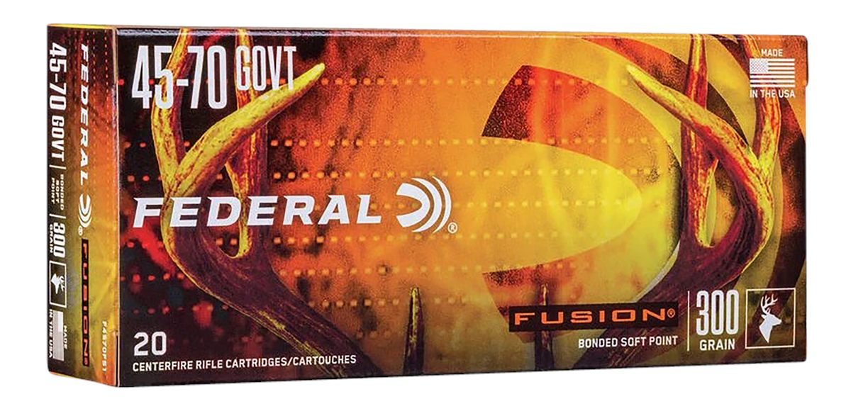 Federal F4570FS1 Fusion 45-70 Gov 300gr Bonded Soft Point 20 Per Box/10 Cas